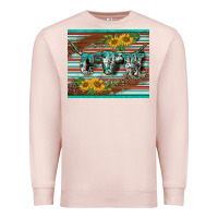 Pale Pink western cow serape leopard sunflowers mousepad Premium Sweatshirt - BarkalooDesign