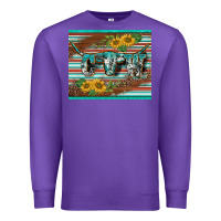 Purple western cow serape leopard sunflowers mousepad Premium Sweatshirt - BarkalooDesign