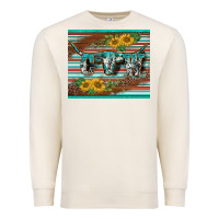 Sandshell western cow serape leopard sunflowers mousepad Premium Sweatshirt - BarkalooDesign