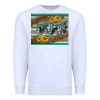 White western cow serape leopard sunflowers mousepad Premium Sweatshirt - BarkalooDesign