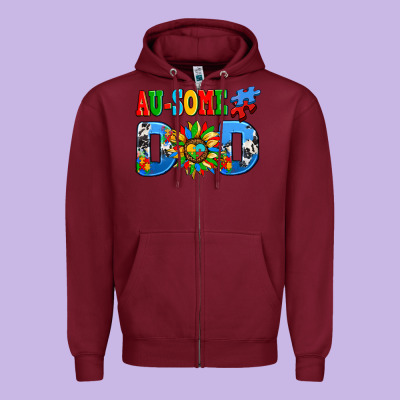 Ausome Autism Dad Zipper Hoodie Designed By Adodesignshop
