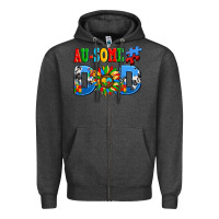 Charcoal Heather ausome autism dad Zipper Hoodie - AdoDesignShop