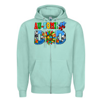 Seafoam ausome autism dad Zipper Hoodie - AdoDesignShop