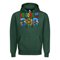 Sports Green ausome autism dad Zipper Hoodie - AdoDesignShop