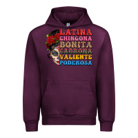 Mauve Wine mexican sugar skull latina chingona bonita Urban Hoodie - LillyAllenDesigns