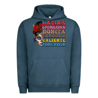 Pigment Midnight Navy mexican sugar skull latina chingona bonita Urban Hoodie - LillyAllenDesigns