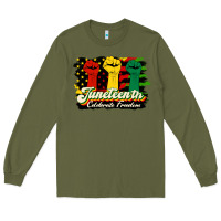 Army Green juneteenth celebrate freedom Long Sleeve Tee - HRA Design Shop