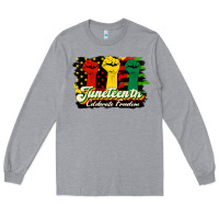 Heather Grey juneteenth celebrate freedom Long Sleeve Tee - HRA Design Shop