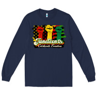 Navy juneteenth celebrate freedom Long Sleeve Tee - HRA Design Shop
