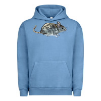 Pigment Pebble Blue packrat aka, woodrat Urban Hoodie - LillyAllenDesigns