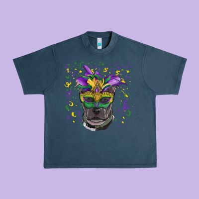 Urban Heavy Tee mardi gras  mask pitbull
