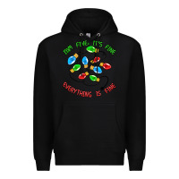 Black i'm fine it's fine everything is fine Premium Hoodie - MaliasSmallBusiness