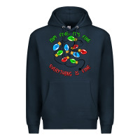 Navy i'm fine it's fine everything is fine Premium Hoodie - MaliasSmallBusiness