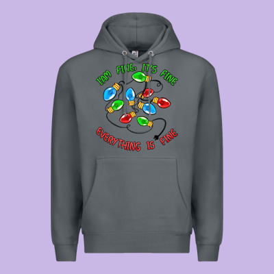 I'm Fine It's Fine Everything Is Fine Premium Hoodie Designed By Maliassmallbusiness