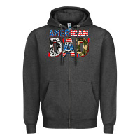 Charcoal Heather American dad Zipper Hoodie - AdoDesignShop