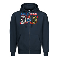 Navy American dad Zipper Hoodie - AdoDesignShop