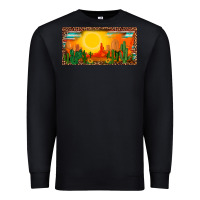 Black western  sunset cactus leopard serape   license plate template Premium Sweatshirt - BarkalooDesign