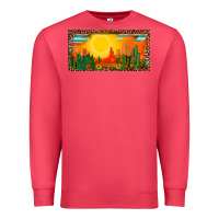 Cardinal western  sunset cactus leopard serape   license plate template Premium Sweatshirt - BarkalooDesign