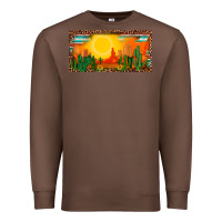 Chestnut western  sunset cactus leopard serape   license plate template Premium Sweatshirt - BarkalooDesign