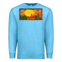 Ocean Blue western  sunset cactus leopard serape   license plate template Premium Sweatshirt - BarkalooDesign