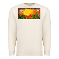 Sandshell western  sunset cactus leopard serape   license plate template Premium Sweatshirt - BarkalooDesign