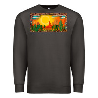 Smoke western  sunset cactus leopard serape   license plate template Premium Sweatshirt - BarkalooDesign