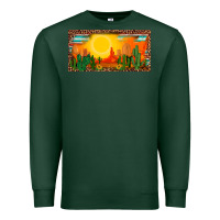 Sports Green western  sunset cactus leopard serape   license plate template Premium Sweatshirt - BarkalooDesign