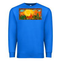 True Royal western  sunset cactus leopard serape   license plate template Premium Sweatshirt - BarkalooDesign