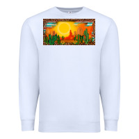 White western  sunset cactus leopard serape   license plate template Premium Sweatshirt - BarkalooDesign