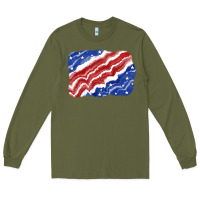 Army Green Patriotic tie dye background 4th of july Long Sleeve Tee - CowGirlArtShop