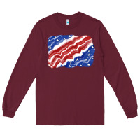 Burgundy Patriotic tie dye background 4th of july Long Sleeve Tee - CowGirlArtShop
