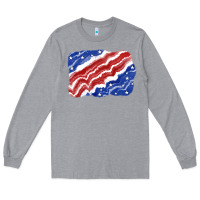 Heather Grey Patriotic tie dye background 4th of july Long Sleeve Tee - CowGirlArtShop