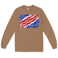 Toasted Coconut Patriotic tie dye background 4th of july Long Sleeve Tee - CowGirlArtShop