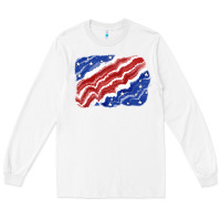 White Patriotic tie dye background 4th of july Long Sleeve Tee - CowGirlArtShop