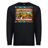 Black western truck farm animals serape leopard turquoise's Premium Sweatshirt - BarkalooDesign