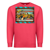 Cardinal western truck farm animals serape leopard turquoise's Premium Sweatshirt - BarkalooDesign