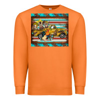 Carrot western truck farm animals serape leopard turquoise's Premium Sweatshirt - BarkalooDesign