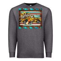 Western Truck Farm Animals Serape Leopard Turquoise's Premium Sweatshirt | Teevron