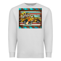 Dove Grey western truck farm animals serape leopard turquoise's Premium Sweatshirt - BarkalooDesign