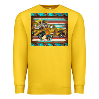 Lemon western truck farm animals serape leopard turquoise's Premium Sweatshirt - BarkalooDesign