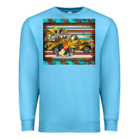 Ocean Blue western truck farm animals serape leopard turquoise's Premium Sweatshirt - BarkalooDesign