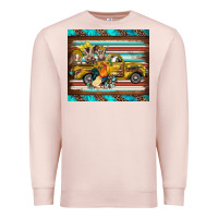 Pale Pink western truck farm animals serape leopard turquoise's Premium Sweatshirt - BarkalooDesign