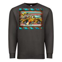 Smoke western truck farm animals serape leopard turquoise's Premium Sweatshirt - BarkalooDesign