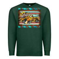 Sports Green western truck farm animals serape leopard turquoise's Premium Sweatshirt - BarkalooDesign