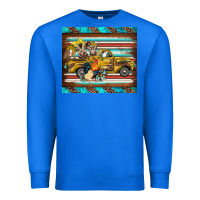 True Royal western truck farm animals serape leopard turquoise's Premium Sweatshirt - BarkalooDesign