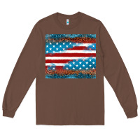 Chestnut Leopard glitter American flag tumbler Long Sleeve Tee - Neo Western