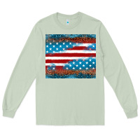 Matcha Leopard glitter American flag tumbler Long Sleeve Tee - Neo Western