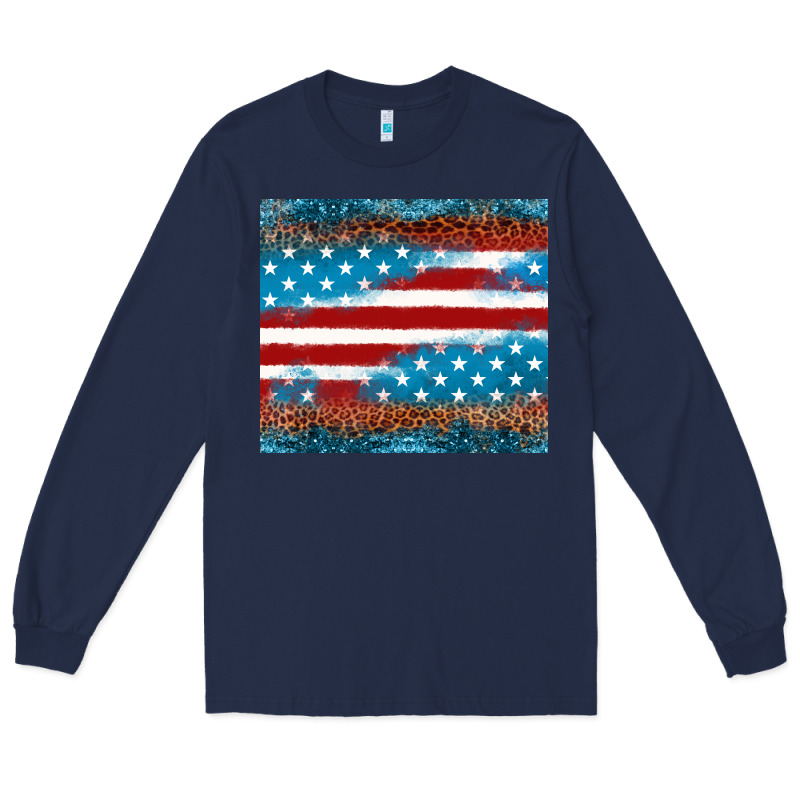 Leopard Glitter American Flag Tumbler Long Sleeve Tee by Neo Western | Teevron