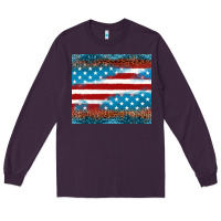 Plum Leopard glitter American flag tumbler Long Sleeve Tee - Neo Western