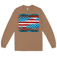 Toasted Coconut Leopard glitter American flag tumbler Long Sleeve Tee - Neo Western